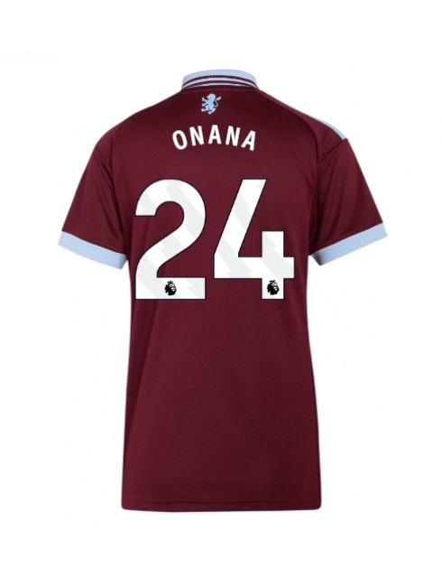 Zenske Futbalové oblečenie Aston Villa Amadou Onana #24 2026-27 Krátky Rukáv - Domáci Zenske Futbalové oblečenie Aston Villa Amadou Onana #24 2026-27 Krátky Rukáv - Domáci